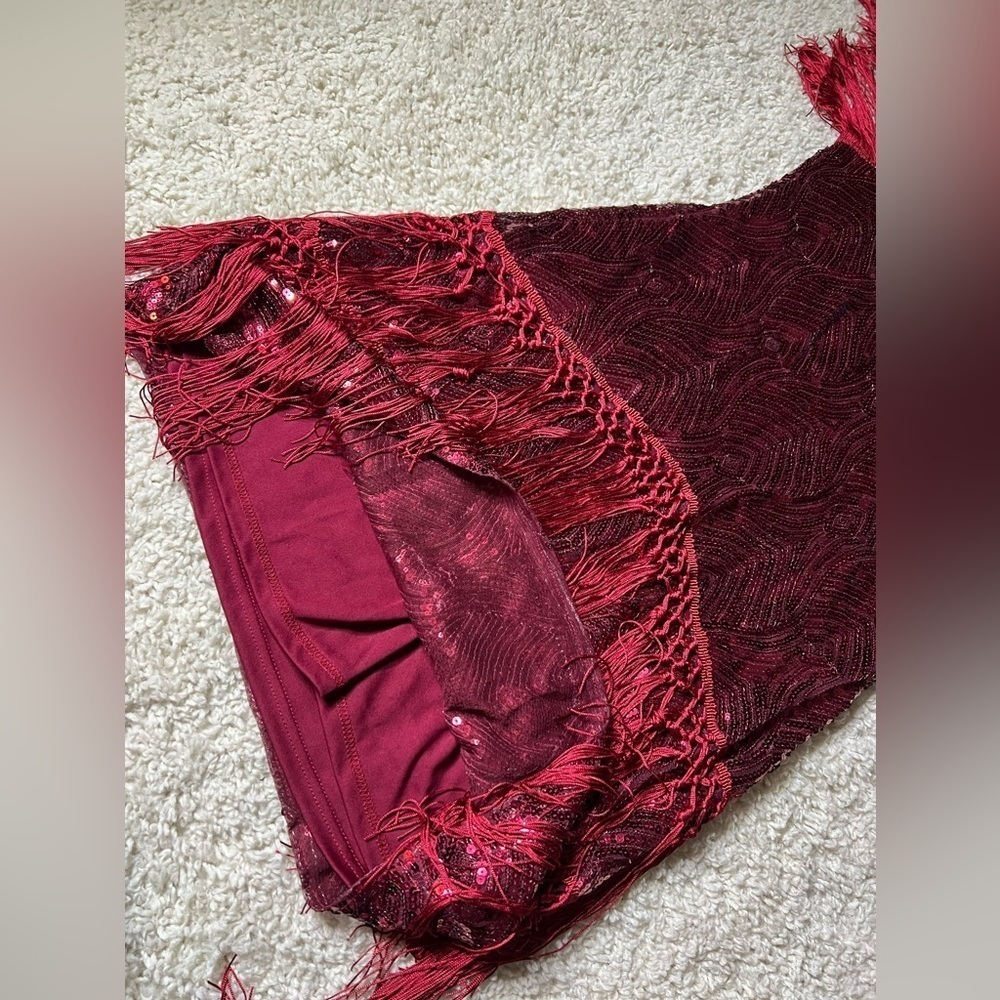 Women’s Large Red Sequin Fringe 1920s Dress NWT - Picture 6 of 8